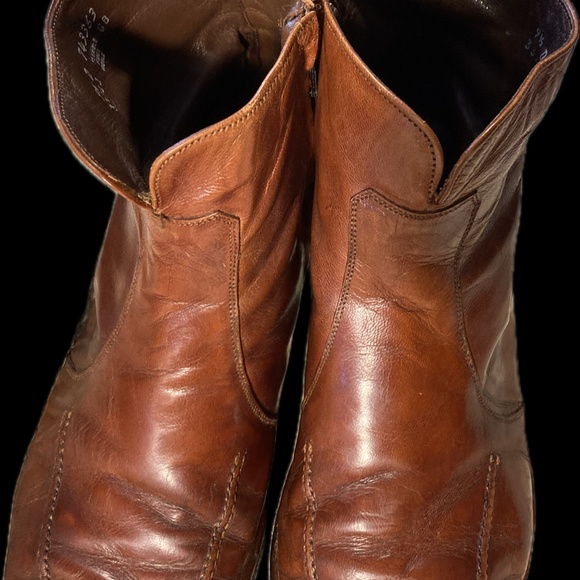 Mens Vintage Brown Leather Florsheim Side Zip up Ankle Boot, Size 9/12 D main image 13
